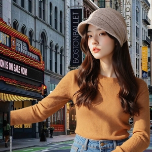 Chapeau d'hiver en tricot doux et moelleux pour femmes, couleur unie, bonnet ample pour <span class=keywords><strong>les</strong></span> sports de plein air et un usage quotidien décontracté par temps froid - Product Image 2