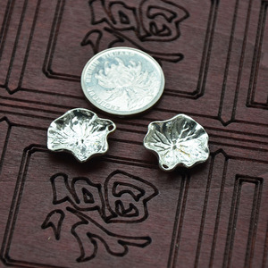 Lotus <b>Leaf</b> Pendant 22mm Copper Plated Gold <b>Silver</b> For <b>Necklace</b> Making DIY Jewelry Component - Product Image 3