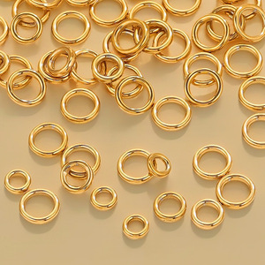All'ingrosso alla rinfusa 4-8mm anello cerchio in acciaio inox 18K placcato oro fai da te accessori personalizzati gioielli creazioni - Product Image 3