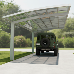 Nouvelle conception YULANSHI, abri <span class=keywords><strong>de</strong></span> voiture en aluminium imperméable, arche naturelle, toit en polycarbonate, revêtement anti-UV, abri pour une seule voiture - Product Image 2