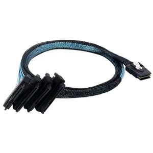 Nouveau Mini SAS 36P <span class=keywords><strong>SFF</strong></span> <span class=keywords><strong>8087</strong></span> à 4 SAS 29P <span class=keywords><strong>SFF</strong></span>-8482 avec 15P SATA Power Splitter Cable Connector Hard Drive Splitter Cord Wire Line - Product Image 4