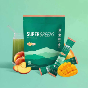 Suplemento Diario de Superalimentos Verdes en Polvo, Sabor Mango Durazno, Mezcla para Bebida Orgánica - Product Image 5