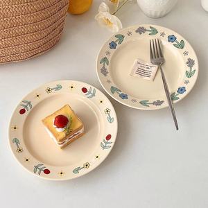 Lelyi Korean Ins <span class=keywords><strong>Assiette</strong></span> à fleurs fraîches <span class=keywords><strong>Assiette</strong></span> en céramique <span class=keywords><strong>Assiette</strong></span> à gâteau aux fruits mignons - Product Image 3