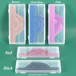 SUNSHING Wholesales Slim Ruler Case Geometry <b>Tool</b> <b>Box</b> with Transparent Ruler Set Colorful Students Ruler with PP <b>Storage</b> <b>Box</b> - Product Image 4