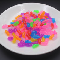 500 Stück/Lot 5*11mm PVC Jelly Beans Mini Regenbogen-Bonbon-Modelle zur Dekoration, Künstliche Süßigkeiten für DIY Handarbeiten und Schleim-Füllungen