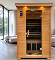 Ruang Sauna Inframerah Modern Kayu Hemlock Solid Berkualitas Tinggi Ramah Lingkungan 3 Pemanas Panel Kontrol Komputer Villa Home Spa