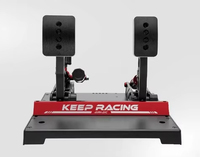 Juego de Pedales de Simulación de Carreras de 2 Pedales con Celda de Carga, Simagic P1000-F de Aluminio CNC No Hidráulico con Sensor de Freno de 100 kg para PC