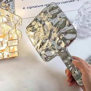 Electroplated Handle <b>Makeup</b> <b>Mirrors</b> Beauty Portable Round Hand Square Hand S/M/L Make up <b>Mirror</b> - Product Image 2