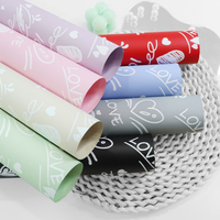 Papier d'emballage pour fleurs en rouleau, motif cœur vintage, brillant, enduit de PE, pour la fête des mères, anniversaire, mariage, bricolage, bouquet, fleuriste
