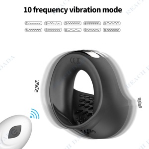 REACH DADA Adult Sperm Lock Ring <b>Remote</b> <b>Control</b> Scrotal Massager Delay Ring for Couples <b>Vibrating</b> Penis Ring-Life Waterproof CE - Product Image 4