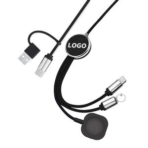 <span class=keywords><strong>Cable</strong></span> de Carga USB de Nailon 3 en 1 de 1.2m, Listo para Enviar, con Logotipo LED, Carga Rápida, <span class=keywords><strong>Cable</strong></span> de Datos para Teléfonos Móviles, Relojes Inteligentes - Product Image 2