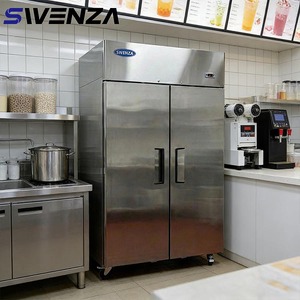 Réfrigérateur/Congélateur à porte coulissante en acier inoxydable trempé à double couche SWENZA, taille et logo personnalisables, avec fermeture automatique SMB - Product Image 4