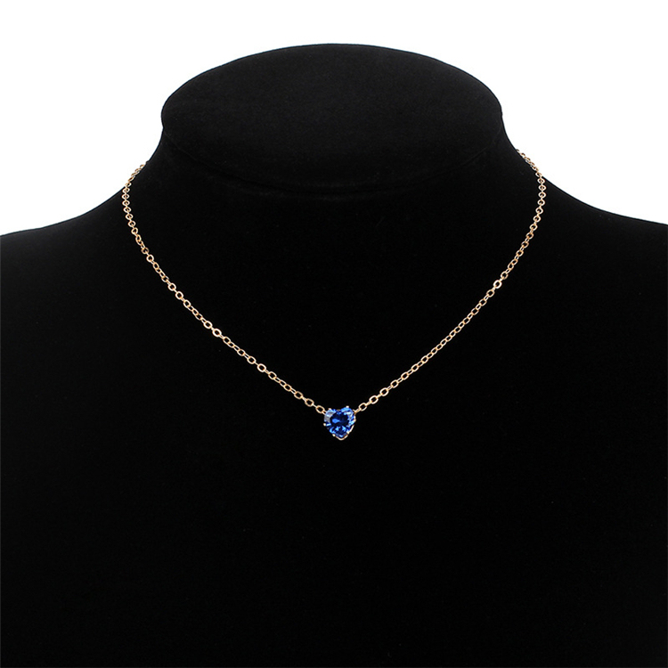 Trendz Simple alliage femmes Strass collier Gravé Coeur Charme Collier chaîne