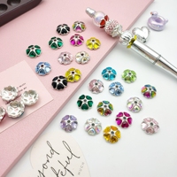 51160 hati cinta lima Penta bunga berlian imitasi Gasket kristal Spacer logam untuk membuat perhiasan DIY gelang kalung aksesoris