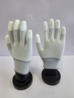 Gants de sécurité légers en PU blanc avec revêtement pour les doigts, pour les travaux de montage en usine d'électronique