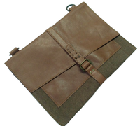 Housse de tablette en toile avec fermeture à rabat en cuir faite à la main, ajustement personnalisé pour les iPad et autres tablettes, étui de tablette haut de gamme en provenance du Rajasthan