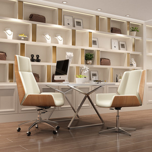 Moderna moda in legno in pelle confortevole ergonomica Manager <span class=keywords><strong>ufficio</strong></span> sedia Executive girevole Computer capo sedia <span class=keywords><strong>ufficio</strong></span> - Product Image 4