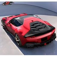 Kit carrosserie en fibre de carbone sèche DK pour Ferrari 12C : comprend diffuseur arrière, aileron arrière, jupes latérales et couvercle de coffre arrière.