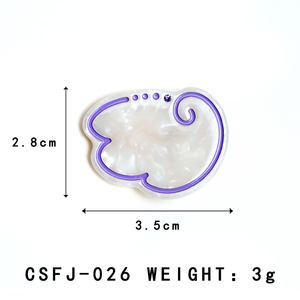 Mini pince à cheveux unisexe de créateur, motif ailes d'ange, blanche et violette, avec strass incrustés, en acétate, vente en gros - Product Image 4