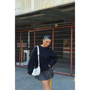 Conjunto de Sudadera Azul Marino para Mujer, Sudadera con Capucha y Cremallera, Top Corto con Diseño Bordado para Invierno - Product Image 4