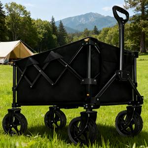 Тележка-вагончик складная регулируемая из легированной стали 130 л/150 л, четырехколесная, с бесшумными универсальными колесами, для промышленного использования и покупок - Product Image 3