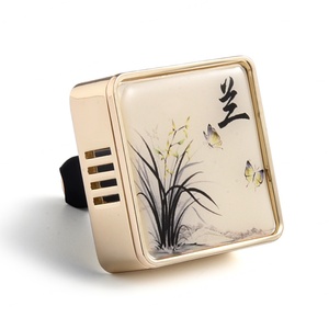 Ambientador de coche cuadrado con pegatina de epoxi de elementos chinos al por mayor, difusor de perfume con clip para rejilla de ventilación - Product Image 1