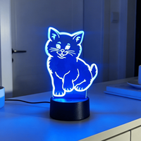 Lampe 3D en acrylique lumineuse, base ABS changeante de couleur, lampe d'anime, base LED, cadeau pour enfants, dessin animé