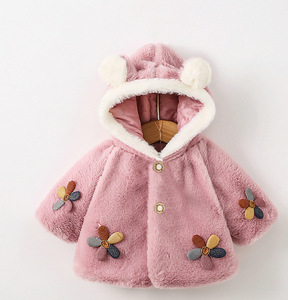 Bébé fille vêtements de plein air décontractés 0-3 ans automne hiver épaissi <span class=keywords><strong>manteau</strong></span> coupe-vent polaire pull imprimé bébé <span class=keywords><strong>Cape</strong></span> <span class=keywords><strong>Cape</strong></span> - Product Image 6