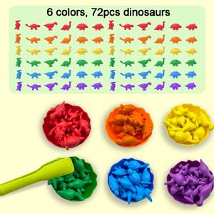 Gioco Educativo di Conteggio e Abbinamento <span class=keywords><strong>con</strong></span> <span class=keywords><strong>Dinosauri</strong></span> Arcobaleno, Tazze per la Classificazione dei Colori e Allenamento Logico - Product Image 5
