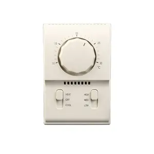 Termostat T6373 220VAC, kipas mekanis, kontrol temperatur, saklar Manual T6373, termostat AC
