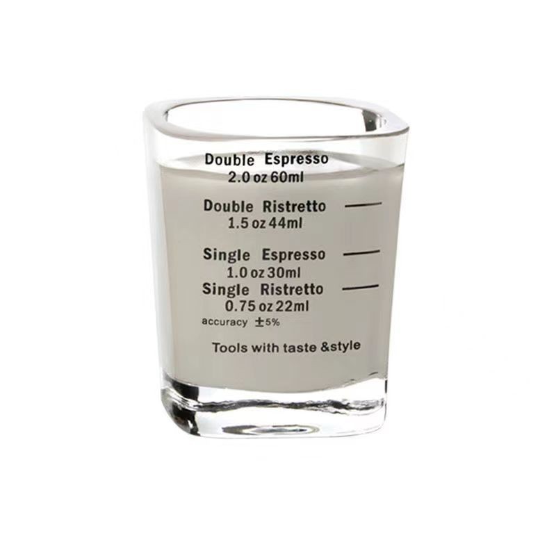 ถ้วยตวงแก้ว60มล. พร้อมเครื่องหมายสีดำ