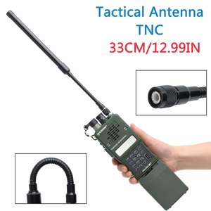 ABBREE 33cm/12.99In TNC VHF UHF doble banda 144/430Mhz plegable cuello de cisne táctico Walkie Talkie antena para TK-378 UN/PRC-152 148 - Product Image 2