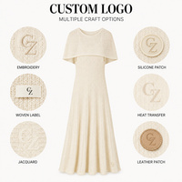 Nouvelle arrivée, mode d'été, robe maxi en tricot à deux pièces pour femme, haut à col rond ajouré sans manches, robe de plage