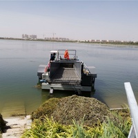 Bateau de coupe d'algues aquatiques, moteur diesel, coupe-herbe sous-marin pour l'élimination des algues dans les réservoirs et les rivières