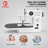 Mini machine à coudre, nouveau modèle, double aiguille, double fil, plate, multifonctionnelle pour usage domestique, avec fonction de verrouillage