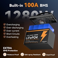 Batterie solide 12V 100Ah Groupe 31 avec BMS 100A intégré, 15000 cycles de décharge profonde, rechargeable, idéale pour les systèmes solaires, VR, applications marines et véhicules utilitaires