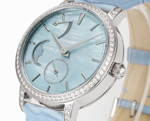 Reloj Mecánico Automático de Acero Inoxidable con Fase Lunar y Esfera de Nácar Clásica, de Primera Calidad - Product Image 1