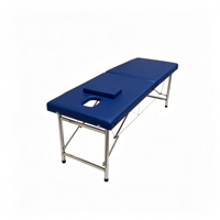 Table de massage pliable portable en 2 sections avec cadre en acier inoxydable, table professionnelle pour spa et salon