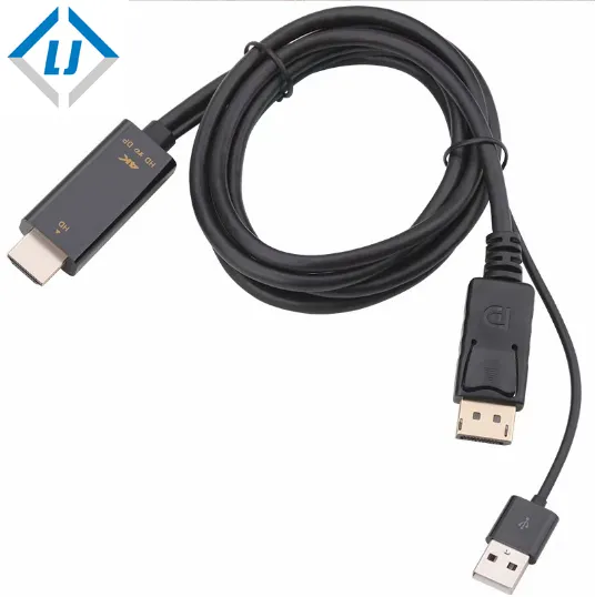 Kunststoffs chale hochwertige 4K * 2K HDMI TO DP KABEL 4K @ 60HZ mit USB POWER Versorgung