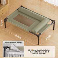 Lit surélevé pour chien, utilisation quatre saisons, pour chiens de taille moyenne et petite, tapis respirant, coussin de couchage en cuir, lit pour chat, accessoires pour animaux de compagnie