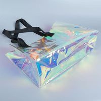 Sac fourre-tout unisexe de luxe décontracté en PVC transparent personnalisé, durable, imperméable, grande capacité, avec chaînes, pour la plage, les chaussures et le shopping