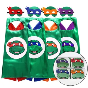 Costumes de super-héros capes d'halloween pour enfants, logo personnalisé, cosplay de guerrier de ninja, costume d'halloween de tortue de ninja 2022