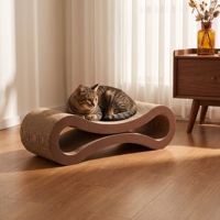 Griffoir pour chat en carton ondulé épais, anti-chute de carton, tout-en-un, à 2 niveaux, grand format, huit styles créatifs