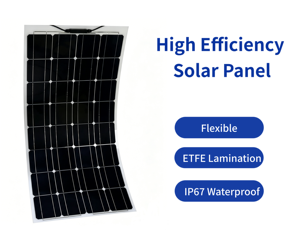 แผงโซลาร์เซลล์แบบยืดหยุ่น IoT ขายดี 170W 32 แผง สำหรับเรือและแคมป์ปิ้ง พร้อมเคลือบป้องกัน - Product Image 1