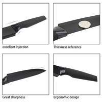 Yangjiang Custom 8-Inch Chef Keukenmessenset Professioneel Roestvrij Staal Scherp Snijmes Zwart Custom Messenset