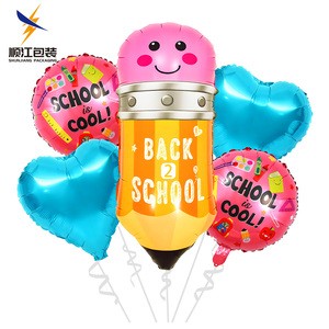 5 globos de aluminio con la frase 'Feliz Cumpleaños' en español y 'Regreso a Clases' para decoración de fiestas de cumpleaños y graduación infantiles - Product Image 3