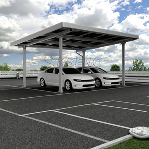 Abri <span class=keywords><strong>solaire</strong></span> photovoltaïque pour <span class=keywords><strong>voitures</strong></span>, structure en aluminium, pour <span class=keywords><strong>2</strong></span> véhicules, pour une production d'énergie efficace - Product Image 3