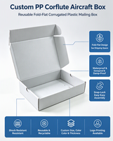 Boîte d'expédition industrielle en PP Corflute pliable et réutilisable, personnalisée, pour colis en plastique, fabriquée à partir de matériaux recyclés