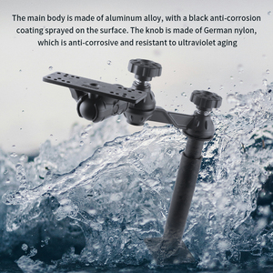 VINmounts แท่นยึดเครื่องหาปลาแบบฐานอะลูมิเนียมขนาดใหญ่, เสาแบบยืดหดได้ 14.6–20.1 นิ้ว, ใช้ได้กับอุปกรณ์ทางทะเลขนาด 7–16 นิ้ว, ขายึดแบบ Heavy Duty - Product Image 5