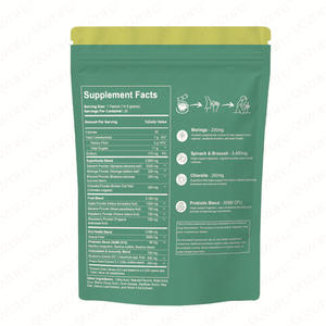 Mélange de poudre de probiotiques OEM Daily Greens Drink Mix, 20 sachets, santé intestinale, immunité, saveur pomme-poire, moringa, chlorelle, adulte, biologique - Product Image 6